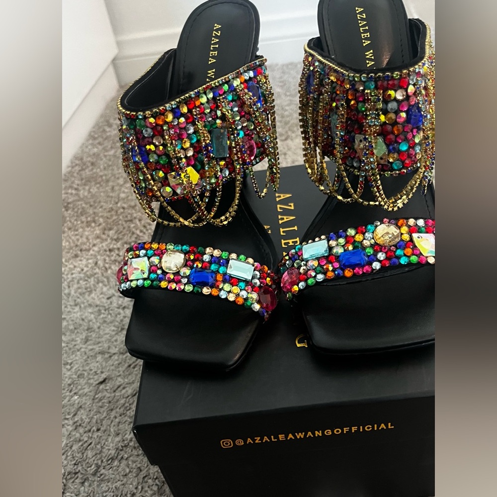 Azalea Wang Multicolor Embellished Heels